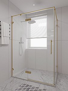 Душевой уголок Veconi Premium Alassio SP G AL-SP-120100-00-G-C4 120х100 стекло прозрачное осветленное/профиль брашированное золото купить в интернет-магазине Sanbest