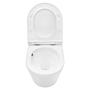 Унитаз подвесной Azario Vela AZ-2480 белый, безободковый, с крышкой микролифт, слив торнадо купить в интернет-магазине Sanbest