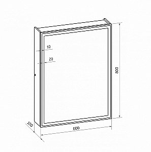 Зеркальный шкаф с подсветкой Art&Max TECHNO AM-Tec-600-800-1D-DS-F-Nero купить в интернет-магазине сантехники Sanbest