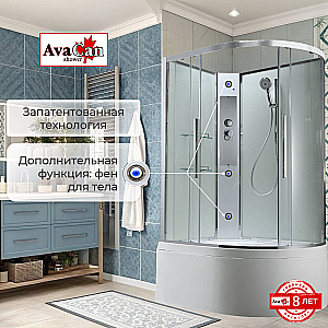Душевая кабина EM5811LNT без крыши, арома-лейка прозрачная/профиль хром, левосторонняя купить в интернет-магазине Sanbest