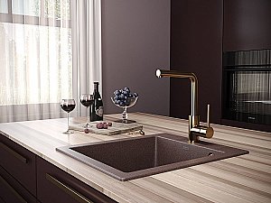 Смеситель для кухни Paulmark Honner Ho212018-G Золото купить в интернет-магазине сантехники Sanbest