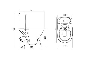 Унитаз-компакт Santek Римини 1WH302130 с бачком, с крышкой купить в интернет-магазине Sanbest