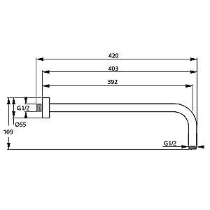 Держатель верхнего душа Ideal Standard IdealRain Cube B9445AA купить в интернет-магазине сантехники Sanbest