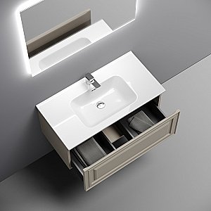 Тумба с раковиной Sancos Very 90 VR90CE бежевая матовая для ванной в интернет-магазине Sanbest