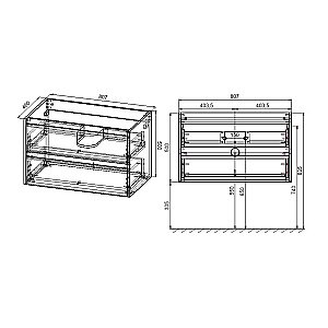 Тумба с раковиной Vincea Gio 80 VMC-2G800CO/VBS-13980MA тёмный дуб/раковина антрацит матовый для ванной в интернет-магазине Sanbest