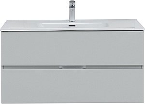 Тумба с раковиной Aquanet Алвита New 277520 100 серый для ванной в интернет-магазине Sanbest