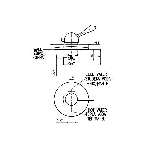Смеситель для душа Rav-Slezak LABE L083LZ золото купить в интернет-магазине сантехники Sanbest