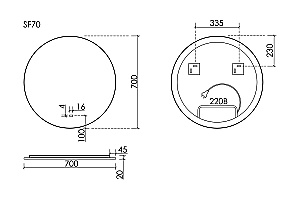 Зеркало с подсветкой Sancos Sfera 2.0 SF2.700 70х70 в ванную от интернет-магазине сантехники Sanbest