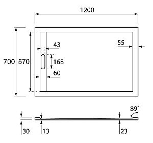 Душевой поддон Cezares TRAY AS-AH 120x70 купить в интернет-магазине Sanbest