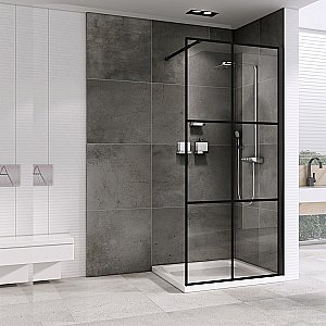 Душевое ограждение ABBER Immer Offen AG62100B8 100 стекло прозрачное/профиль черный купить в интернет-магазине Sanbest