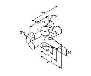 Смеситель для ванны Kludi Kido 394450575 купить в интернет-магазине сантехники Sanbest
