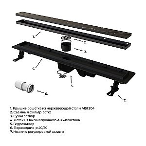 Душевой трап RGW Drain Leo-31 60213180-04 80 черный купить в интернет-магазине Sanbest