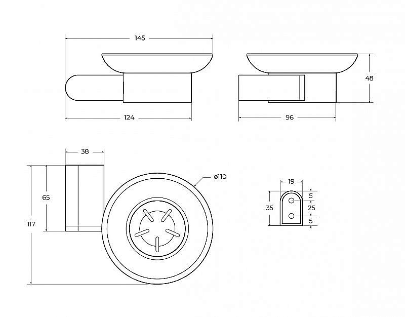 Мыльница Cezares STYLUS-SODS-BORO брашированное золото купить в интернет-магазине сантехники Sanbest