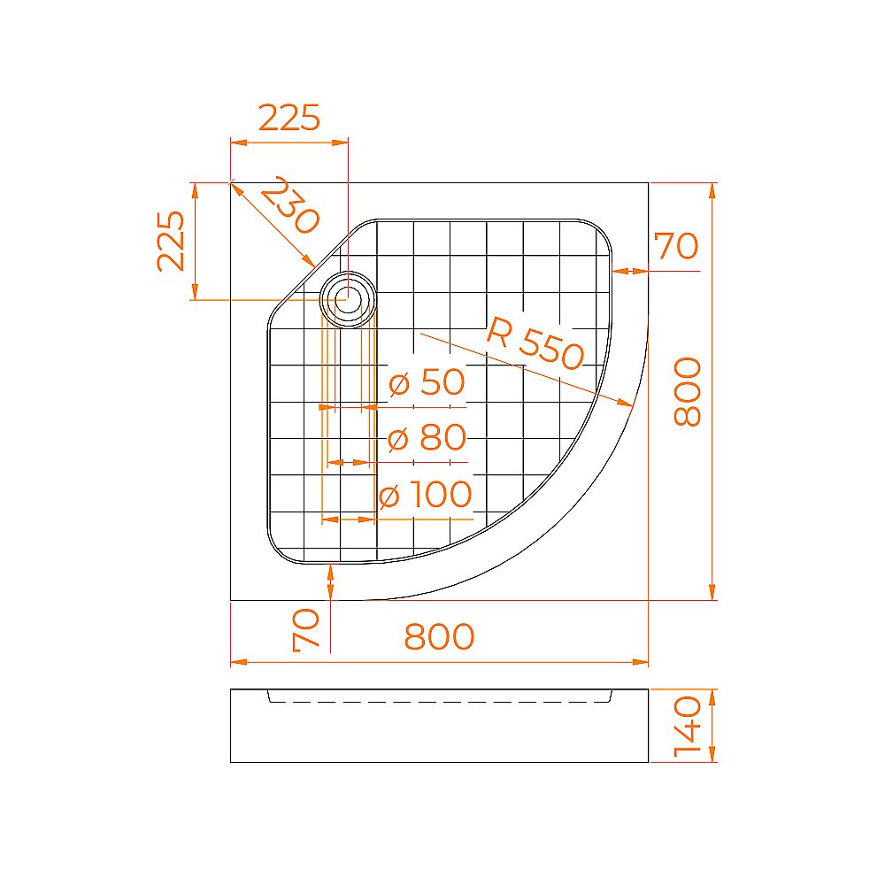 Душевой поддон RGW SMC-W 57350488-01 80x80 белый купить в интернет-магазине Sanbest