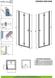 Душевая дверь Radaway Essenza New DWB 80 купить в интернет-магазине Sanbest