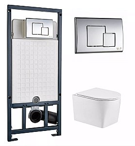 Унитаз с инсталляцией WeltWasser MARBERG 507 + NESENBACH 004 GL-WT + MAR 507 SE купить в интернет-магазине Sanbest