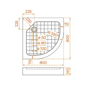 Душевой поддон RGW SMC-W 57350488-01 80x80 белый купить в интернет-магазине Sanbest