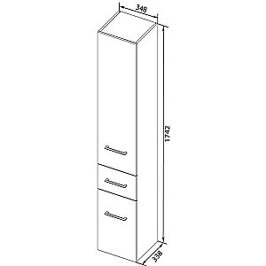 Пенал подвесной Aquanet Порто 35 для ванной в интернет-магазине сантехники Sanbest