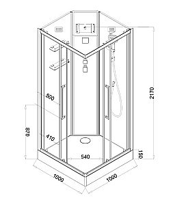 Душевая кабина Acquazzone Quoris 100х100 купить в интернет-магазине Sanbest