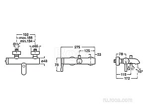 Смеситель для ванны и душа Roca Pals 5A026DC00 купить в интернет-магазине сантехники Sanbest