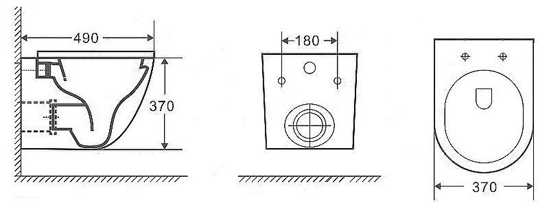 Унитаз подвесной CeramaLux 2197MDH серый матовый, безободковый, с крышкой микролифт купить в интернет-магазине Sanbest