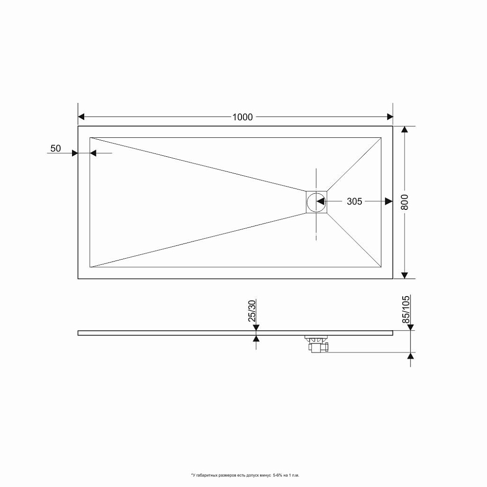 Душевой поддон Grossman STRONG 80x100 серый купить в интернет-магазине Sanbest