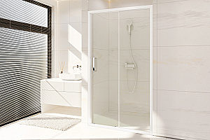 Душевая дверь Royal Bath ACCORD RB HS-T 140x200 стекло прозрачное/профиль белый купить в интернет-магазине Sanbest