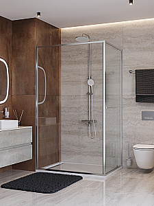 Душевой уголок Cezares LUX 100х110 AH-FS-11-110/100-C-CR стекло прозрачное/профиль хром купить в интернет-магазине Sanbest