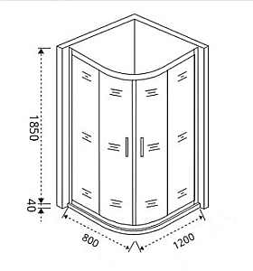 Душевой уголок Good Door Jazz 120х80 R-120-G-BR ДЖ00004 стекло матовое/профиль бронза купить в интернет-магазине Sanbest