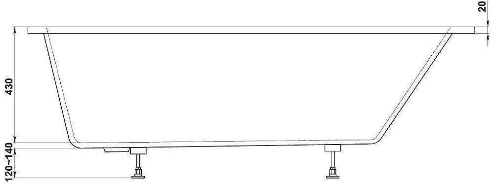 Ванна BAS Афина 170х75 ВА00038 белая матовая купить в интернет-магазине Sanbest