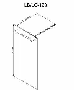 Душевое ограждение Deto LB 120 98904 прозрачная/профиль черный купить в интернет-магазине Sanbest