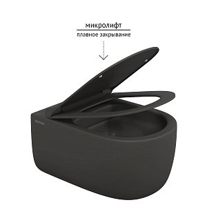 Унитаз подвесной Berges EGO XL Rimless 83218 антрацит матовый купить в интернет-магазине Sanbest