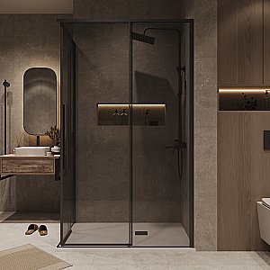 Душевой уголок Grossman Galaxy 300.K33.01.1190.21.10 110x90 стекло тонированное/профиль черный матовый купить в интернет-магазине Sanbest