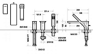 Смеситель для ванны Bravat PHILLIS F556101C-2-ENG купить в интернет-магазине сантехники Sanbest