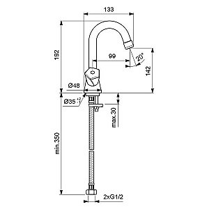 Смеситель для раковины VIDIMA LIFE BA357AA купить в интернет-магазине сантехники Sanbest