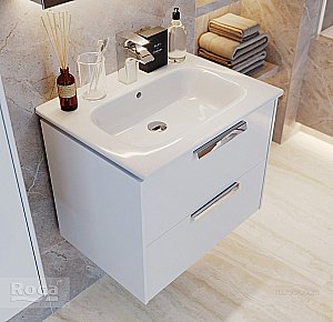 Тумба с раковиной Roca Lago 857295806 60 белый глянец для ванной в интернет-магазине Sanbest