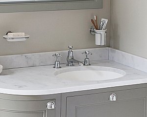 Смеситель для раковины Burlington AN12-QT хром/ручки белые купить в интернет-магазине сантехники Sanbest