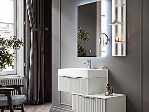 Тумба с раковиной Cezares Premium Plisse 71 Bianco opaco для ванной в интернет-магазине Sanbest