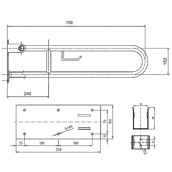 Поручень Bemeta Help 301406301 хром купить в интернет-магазине сантехники Sanbest