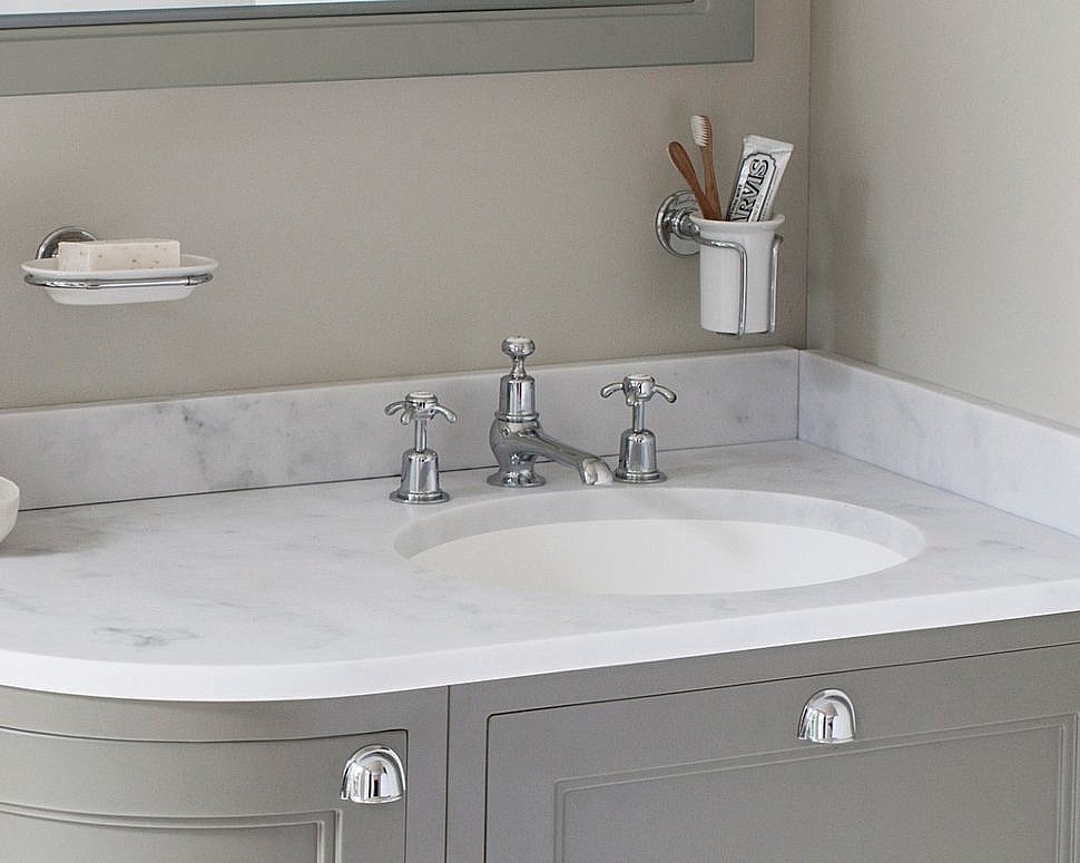 Смеситель для раковины Burlington AN12-QT хром/ручки белые купить в интернет-магазине сантехники Sanbest