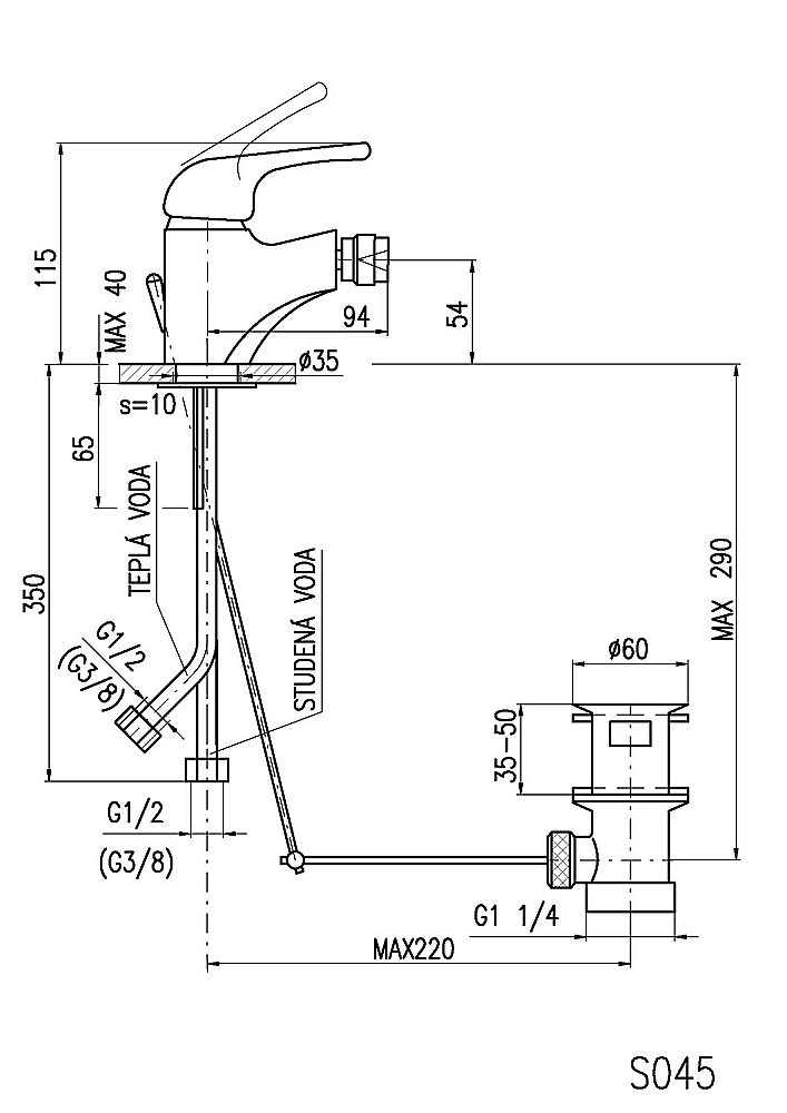 Смеситель для биде Rav-Slezak SAZAVA SA045.5 купить в интернет-магазине сантехники Sanbest