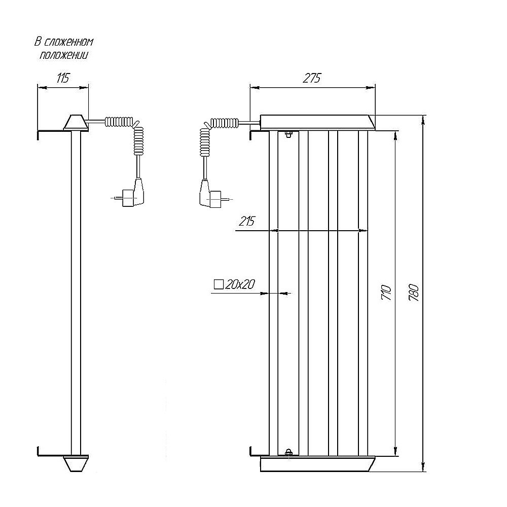 Полотенцесушитель электрический Domoterm DMT 73 25x83 EK хром купить в интернет-магазине сантехники Sanbest