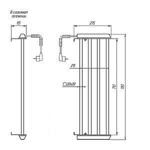 Полотенцесушитель электрический Domoterm DMT 73 25x83 EK хром купить в интернет-магазине сантехники Sanbest
