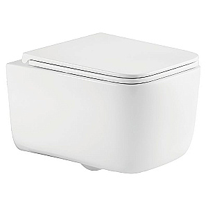 Унитаз подвесной Azario VATER AZ-5104T-WHT белый, безободковый, с крышкой микролифт, слив торнадо купить в интернет-магазине Sanbest