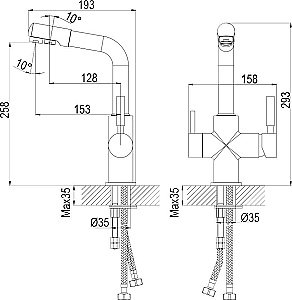 Смеситель для кухни Rossinka Z Z35-31 купить в интернет-магазине сантехники Sanbest