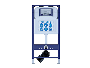 Унитаз подвесной с инсталляцией Aquatek Гелиос SET AQUATEK ГЕЛИОС-009 INS25 белый/кнопка белая, безободковый, с крышкой микролифт, слив торнадо купить в интернет-магазине Sanbest
