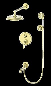 Душевая система встраиваемая WONZON & WOGHAND STEAM WW-88939008-BG брашированное золото купить в интернет-магазине сантехники Sanbest