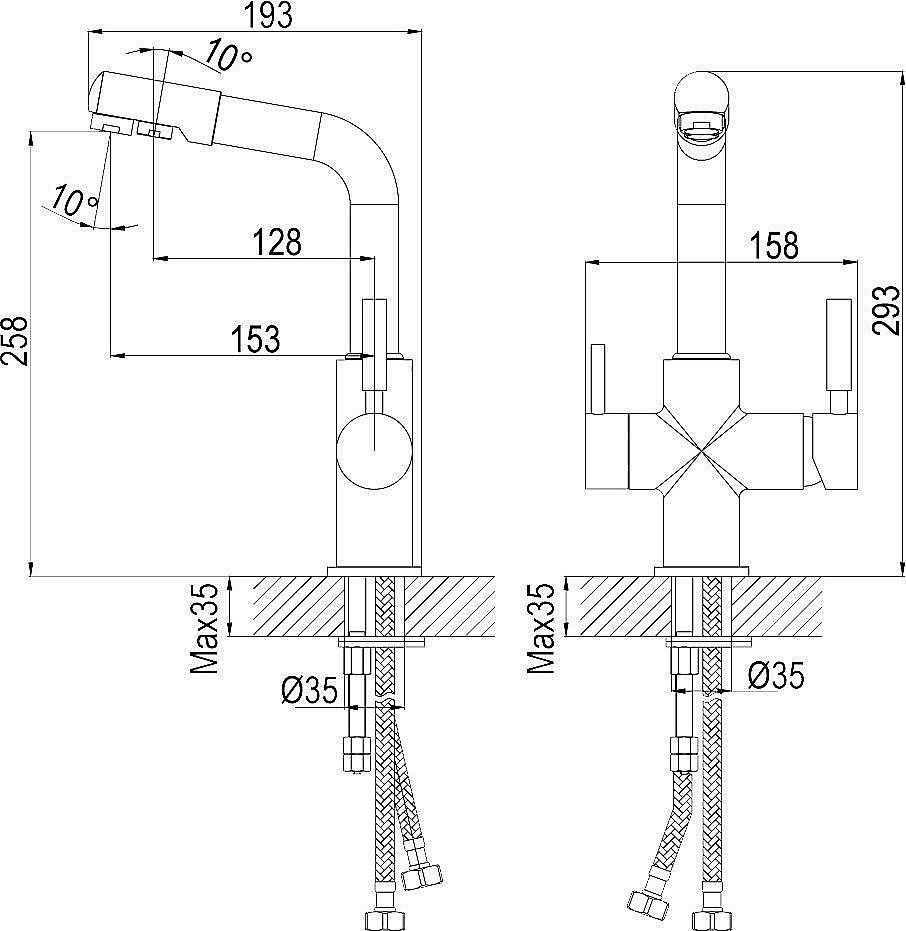 Смеситель для кухни Rossinka Z Z35-31 купить в интернет-магазине сантехники Sanbest