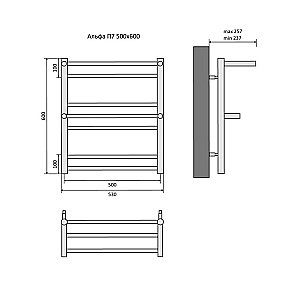 Полотенцесушитель водяной Aquatek Альфа AQ RRP0760BL П7 50х60 черный муар купить в интернет-магазине сантехники Sanbest