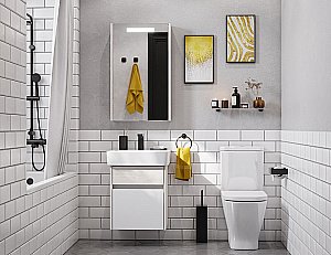 Тумба с раковиной Акватон Верди 60 белая/ясень фабрик для ванной в интернет-магазине Sanbest